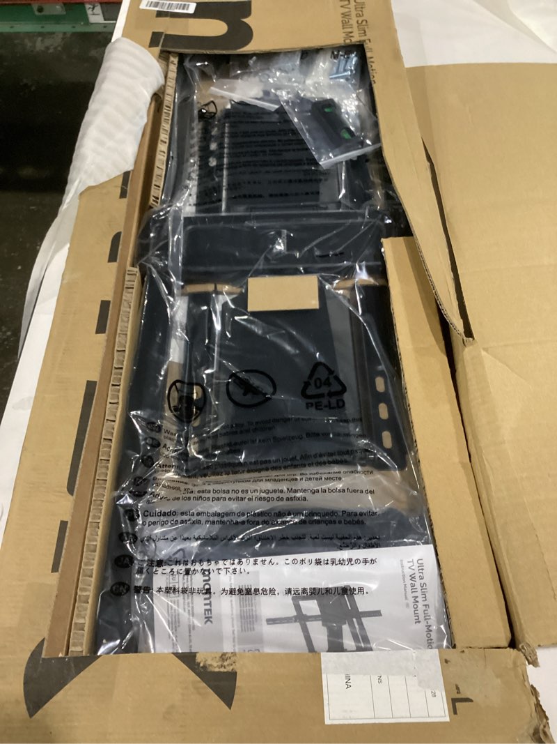 Condition photo showing Good Condition for montek heavy duty ultra slim tv wall mount for 50-100 inch tvs up to 185lbs, swivel & tilt & extension wall mount tv bracket with articulating dual arms, low profile full motion tv mount 50"-100" tv