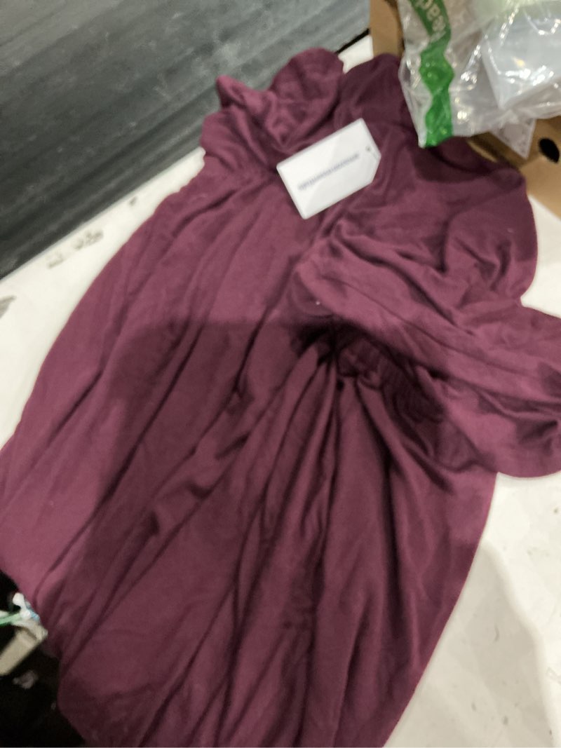 Condition photo showing Good Condition for amazon essentials women's surplice v neck swing dress (available in plus size) sustainably sourced rayon blend burgundy large