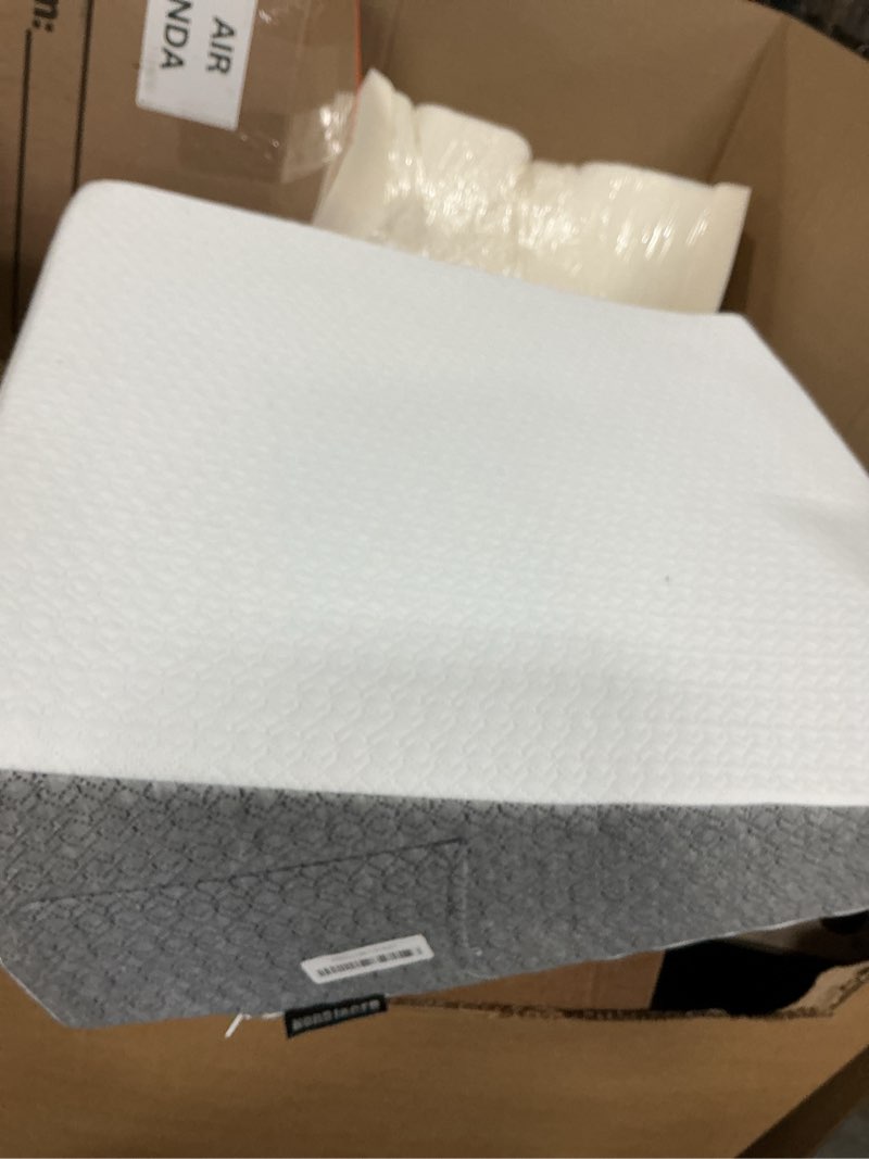 Condition photo showing As Is for Wedge Pillow for Sleeping & Resting, 24"x24"x10" Memory Foam Cushion with Grey and White Patterned Polyester Cover, Ideal for Bedroom & Living Room – Comfortable Support for Adults Grey & White 10 inch