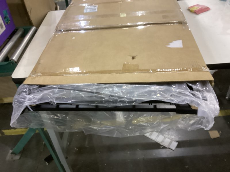 Condition photo showing New/Like New for Babelio 34" Tall No Bottom Bar Baby/Dog Gate for Stairs, House and Doorways, 29.7-46.5" Auto Close Safety Pet Gates with Large Walk Thru Door, Hardware Mount, Black Boundless - Black 29.7-46.5"W x 34"H