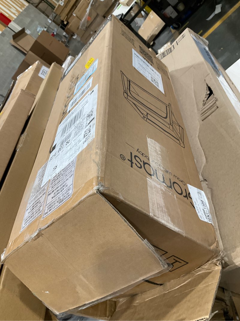 Condition photo showing As Is for 2 in 1 Portable Travel Crib for Toddler, Foldable Crib for Baby, Lightweight Playpen Collapsible Playard with Soft Mattress, Easy to Carry Baby Travel Bed for Outdoor, Indoor (Grey) Gray