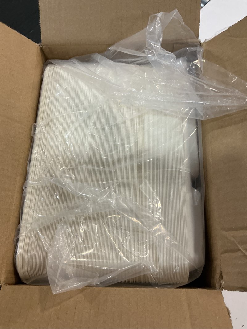Condition photo showing Good Condition for wellife 125 pack kids small 5-compartment paper plates, 10.25x8.25 inch 100% compostable divided plates, disposable school lunch trays, eco-friendly bagasse plate for boys girls and youth (bpa free) small 10.25*8.25 white