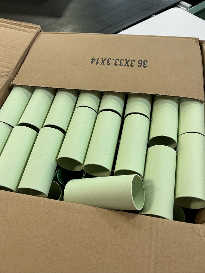 Condition photo showing Good Condition for henoyso 100 packs cardboard tubes for crafts, thick toilet paper rolls empty for kids classroom projects end of school year crafts mother's day diy gift supplies (1.57 x 3.74 inch,green series) 1.57 x 3.74 inch green series 100