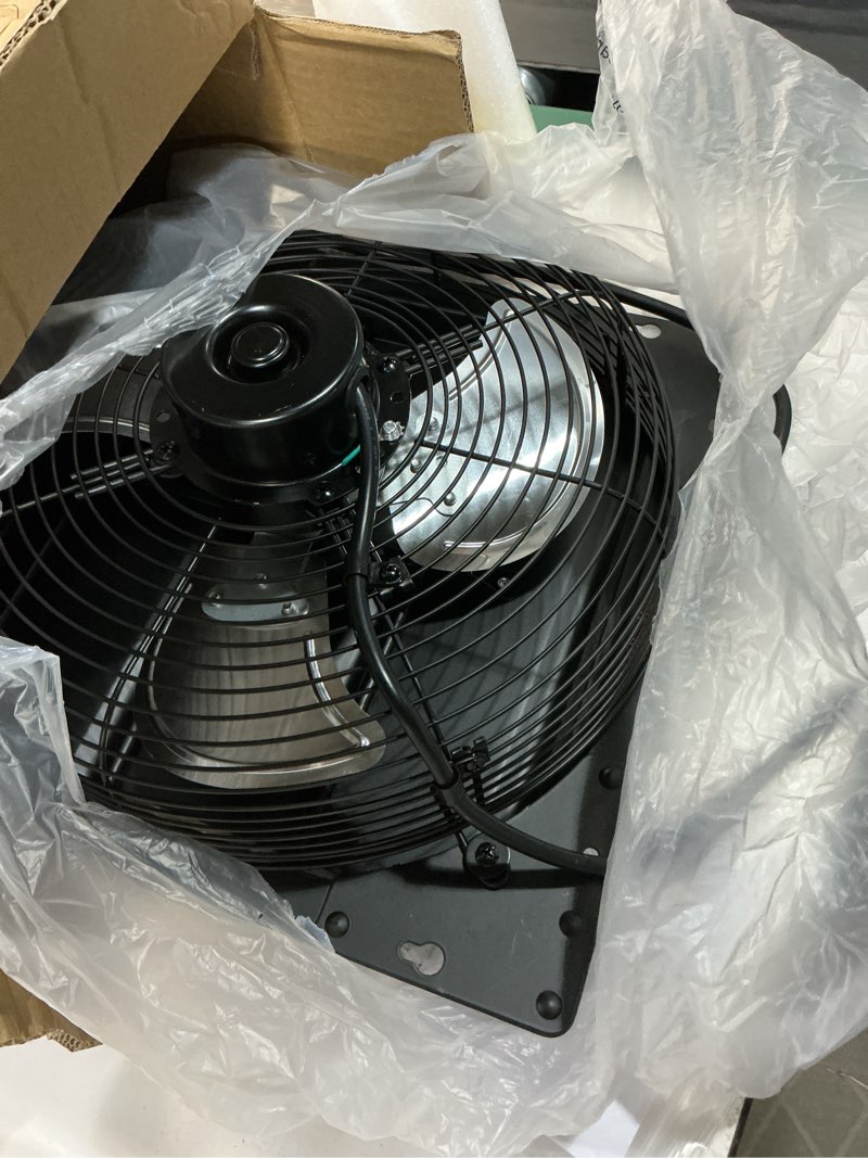 Condition photo showing Good Condition for 12'' upgraded shutter exhaust fan with thermostat & remote, 980 cfm wall mounted attic exhaust fan, auto on/off by temperature for garage, greenhouses, sheds, chicken coops & basement 12 inch