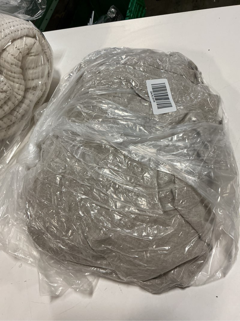Condition photo showing Good Condition for european linen duvet cover set, king/cal king, natural chambray