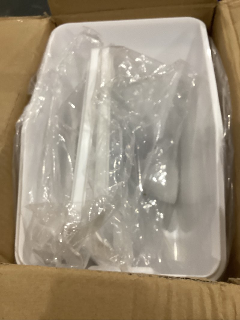 Condition photo showing Good Condition for vevor ingredient storage bin, 2 x 15l dispenser bin with 2 measuring cups, attachable casters and airtight lid, 2 pcs/set dog pet food storage container, pp material kitchen rice cereal flour bin