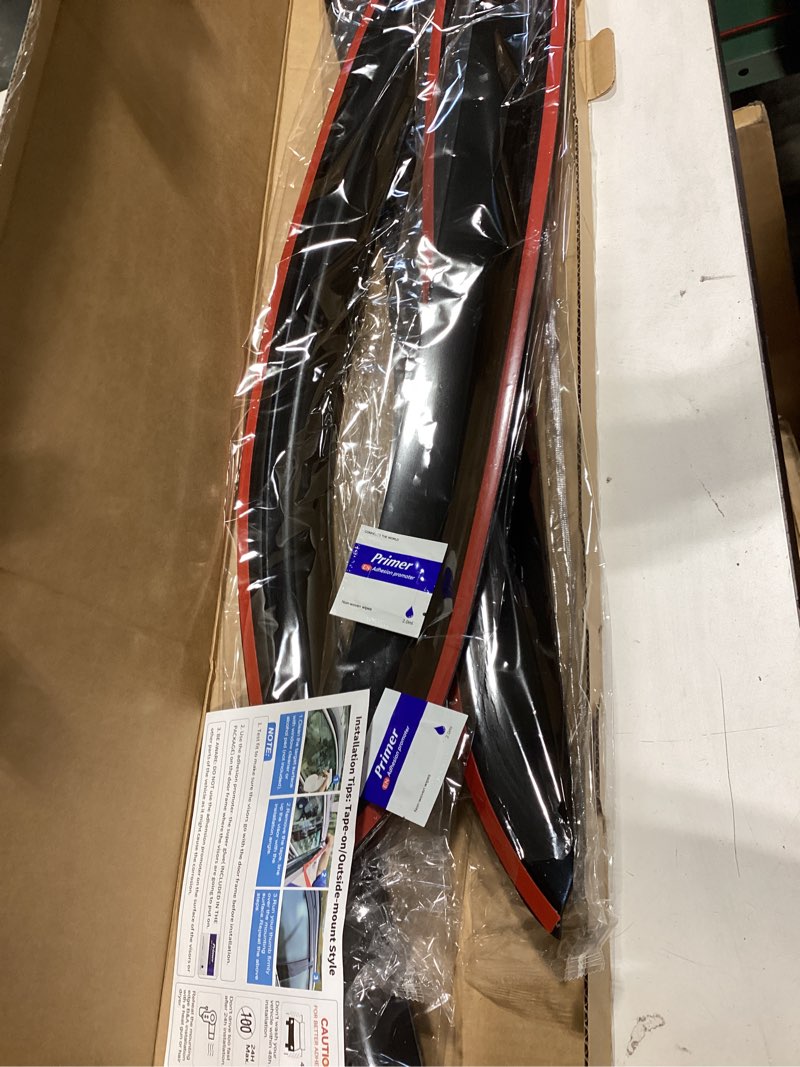 Condition photo showing Good Condition for window visors rain guards for 2007-2013 chevy silverado/gmc sierra 1500/avalanche crew cab, window vent wind deflectors visors shades for 2007-2014 silverado/sierra 2500hd-3500hd/suburban/yukon xl 2007-2013 silverado/sierra crew cab