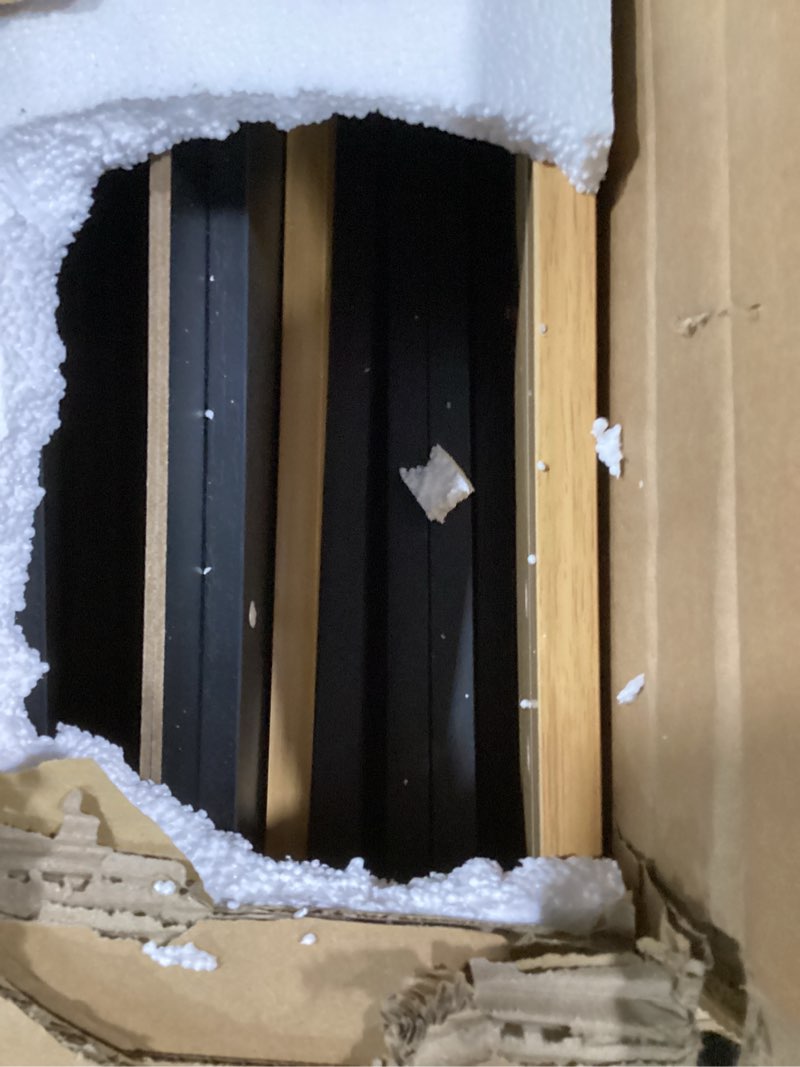 Condition photo showing Good Condition for Shintenchi Kitchen Island with Drop Leaf, Rolling Kitchen Cart with Storage on Wheels, Table Bar Cart for Kitchen with Towel Rack & Seating Area for Dining Room, Black