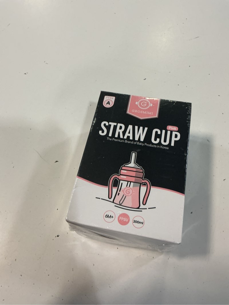 Condition photo showing New/Like New for grosmimi spill proof no spill magic sippy cup with straw with handle for baby and toddlers, customizable, ppsu, bpa free 6 oz (pink)
