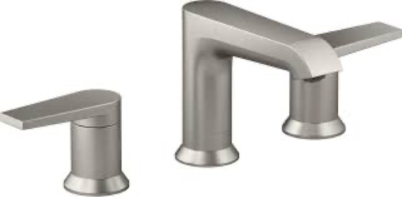 Kohler Hint Widespread Bathroom Faucet with Pop-Up Drain Assembly, 3 Hole 2-Handle Bathroom Sink Faucet, 1.2 gpm