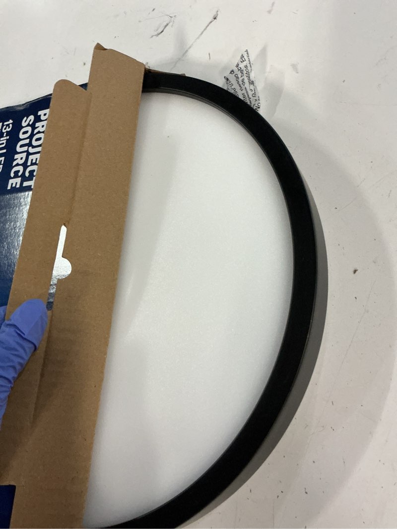 Condition photo showing As Is for project source adjustable color temperature 1-light matte black led flush mount light energy star