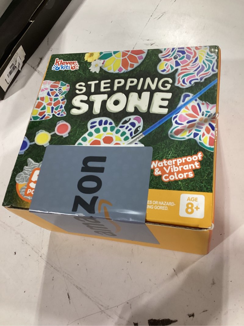 Condition photo showing As Is for klever kits jova stepping stones painting kit for kids - paint 5 garden stones, ceramic garden decor, unicorn craft kits for boys, easter crafts gifts for boy, girl age 8+ year old - summer gift