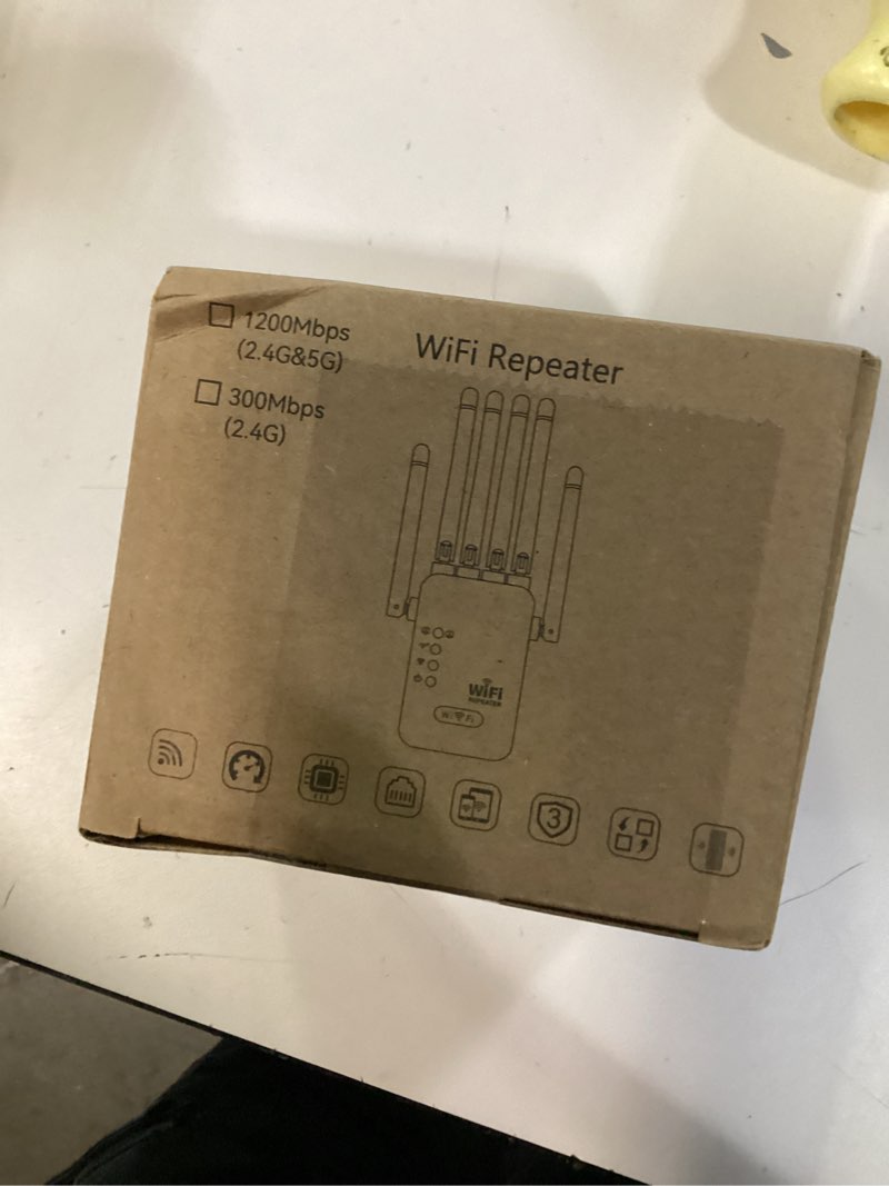 Condition photo showing New/Like New for WiFi Extender Signal Booster for Home, AC1900Mbps Dual Band, Covers up to 12880 sq.ft & 105 Devices, New 6X Faster Wireless WiFi Extender with Ethernet Port, WiFi Booster Compatible with All Routers White