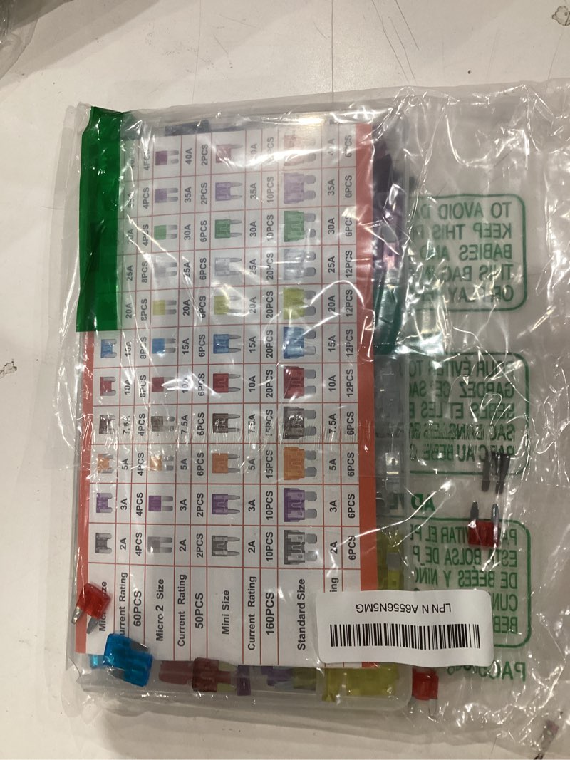 Condition photo showing As Is for JOREST 300Pcs Car Fuse Assortment Kit, 160 Mini Blade Fuses Automotive + 90 Standard Auto Fuses + 50 Micro + Puller – Replacement for RV Camper Boat Truck (2Amp 3A 5A 7.5A 10A 15A 20A 25A 30A 35A 40A) 300Pcs Micro & Mini & Standard