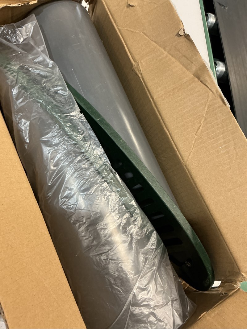 Condition photo showing As Is for 2 pack 4 inch green angled drainage grate, yard drain emitter for yard drainage systems, angled slope drainage pipe for gutter downspout extensions, sump pump discharge