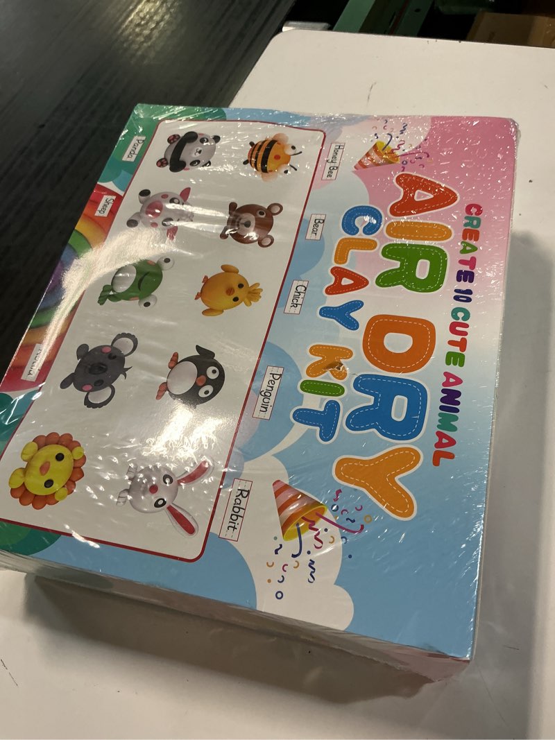 Condition photo showing New/Like New for air dry clay for kids: modeling clay animals diy 10 pcs blind box craft, non-stick safe air dry clay kit with sculpting tools mystery box gift for girls boys 3 4 5 6 7 8 9 years old
