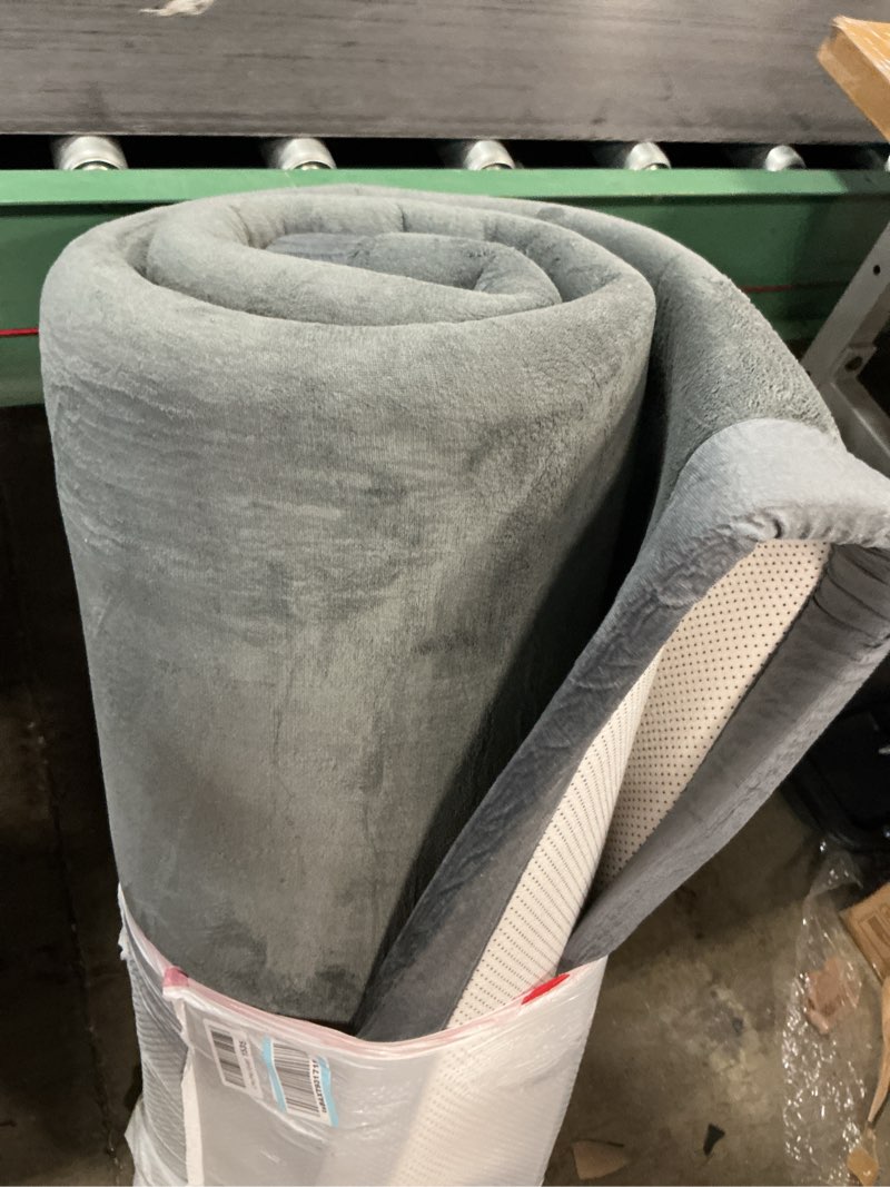 Condition photo showing As Is for  Mallify Ultra Soft 1.3" Thick Baby Play Mat for Floor, Extra Large Velvet Playpen Mat, Baby-Safe & Non-Slip Tummy Time Mat, Crawling for Babies, Toddlers, Infants, Kids, Easy Care, 79"x59", Gray