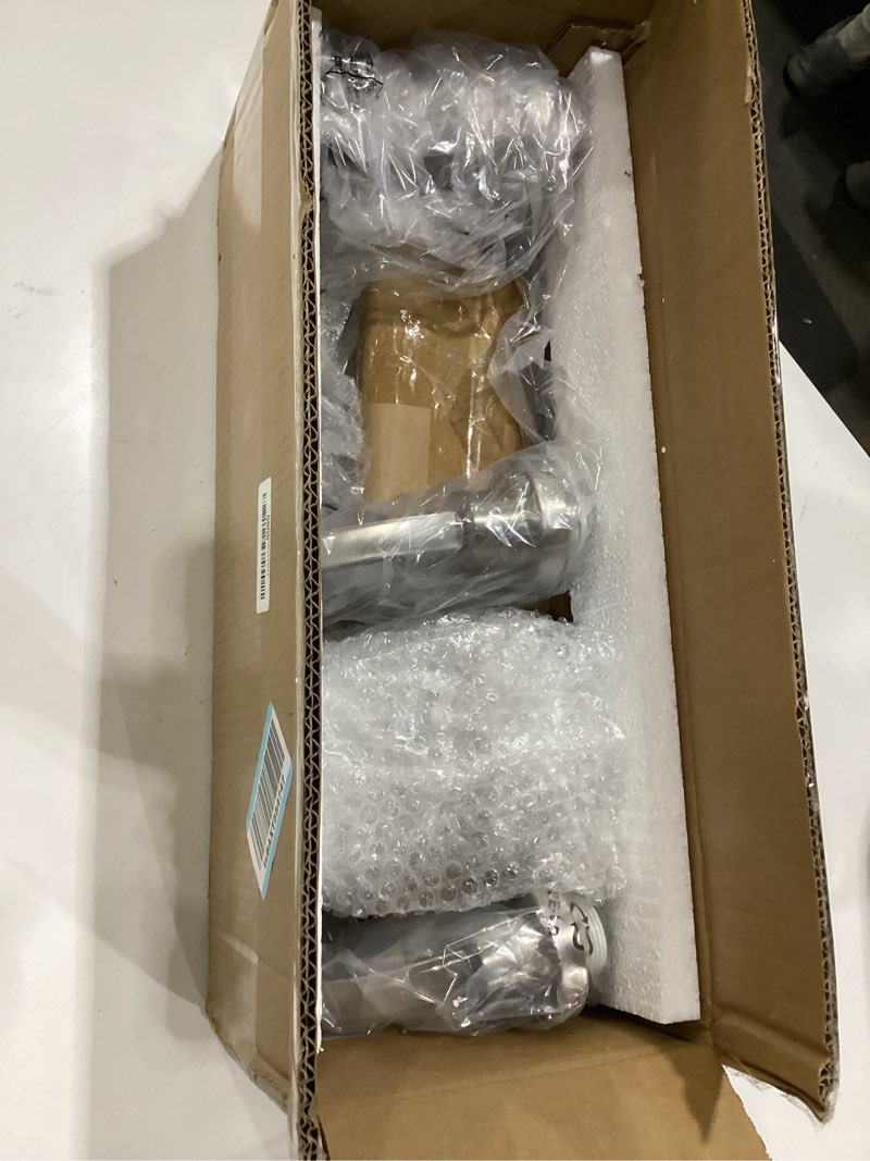 Condition photo showing As Is for industrial semi flush mount ceiling light 10 light brushed brass sputnik chandelier with adjustable arms for kitchen dining room small bedroom living room, e26 bulb base brushed brass 10 lights