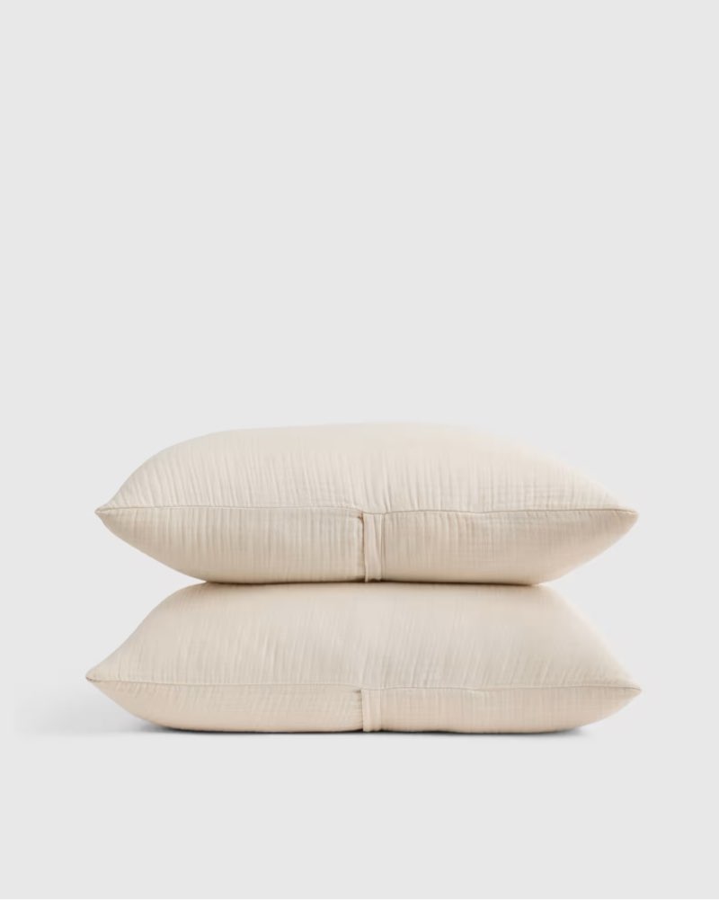 quince organic cotton gauze sham set color undyed
