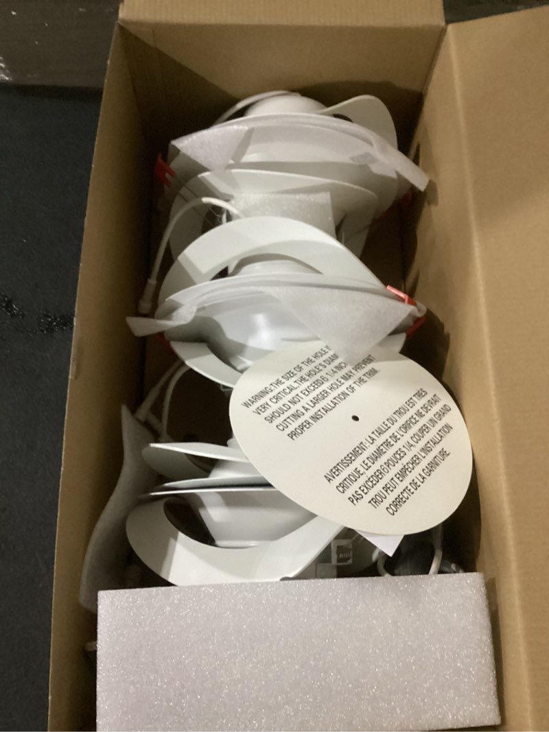 Condition photo showing As Is for juno 6 pack contractor select wf6 matte white 6-in 1300 -lumens switchable round dimmable le