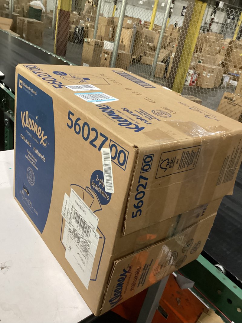 Condition photo showing Good Condition for kleenex professional naturals facial tissue with plastic-free eco packaging, bulk (56027), 2-ply, white, upright cube boxed format, designed for business (90 tissues/box, 36 boxes, 3,240 sheets/case)