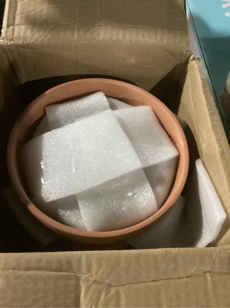 Condition photo showing New/Like New for ingofin terracotta pots set with saucer - 2-pack ceramic clay planters with drainage hole, garden flower succulent pots with tray for indoor outdoor plants, 8 inch, set of 2 8/8 inch -2 pcs