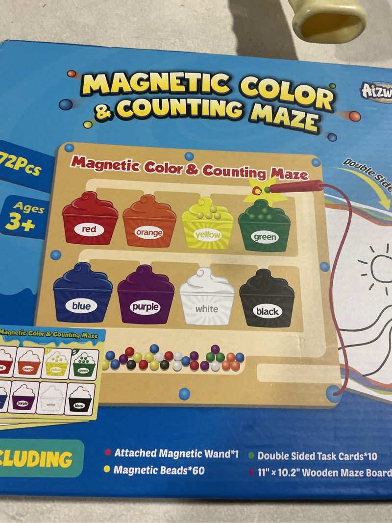 Condition photo showing New/Like New for Aizweb Magnetic Color & Number Maze,Montessori Toys Wooden Magnetic Puzzle Board Color Sorting Counting Matching Toy,Toddler Learning Activities Fine Motor Skills Toy for Boy Girl 2 3 4 5 Year Old