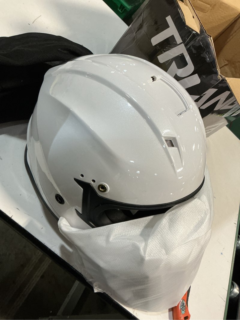 Condition photo showing New/Like New for triangle dual sport motorcycle helmet dirt bike helmets atv full face helmet for adults men with internal sunshield dot approved large glossy white
