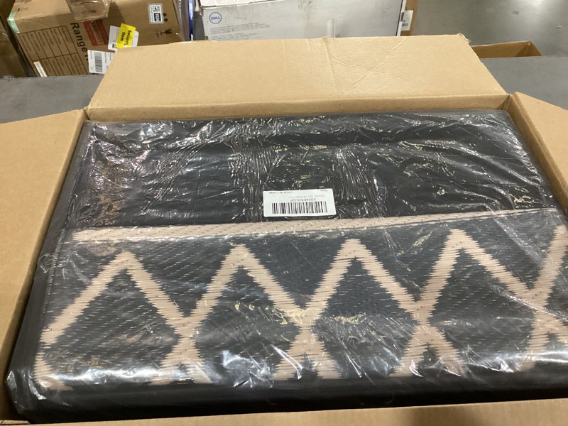 Condition photo showing New/Like New for wonnitar 9x12 outdoor rug, large waterproof reversible plastic straw rug for patios, indoor/outdoor area rug lightweight camping rug for outside rv balcony garden deck, black & beige 9' x 12' (rectangular) black & beige