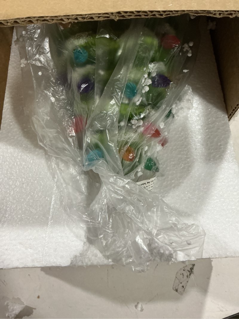 Condition photo showing New/Like New for Ceramic Christmas Tree 12 Inch Tabletop Christmas Tree Vintage Christmas Decoration Battery Operated Small Green Xmas Trees with Multicolored Lights Green White