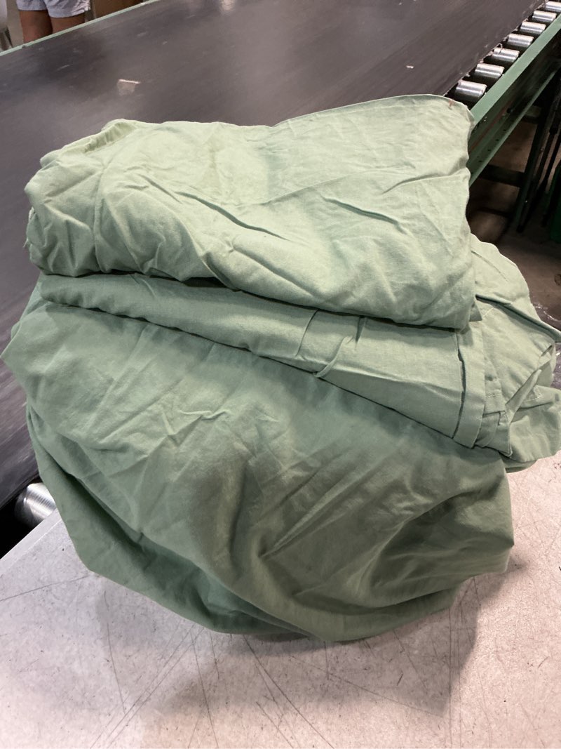 Condition photo showing As Is for bedsure deep pocket king sheets set - fits mattresses up to 24\\\" thick, 3 piece air mattress sheets with deep pocket, moisture wicking soft cooling bedding sheets & pillowcases, sage green size cal king