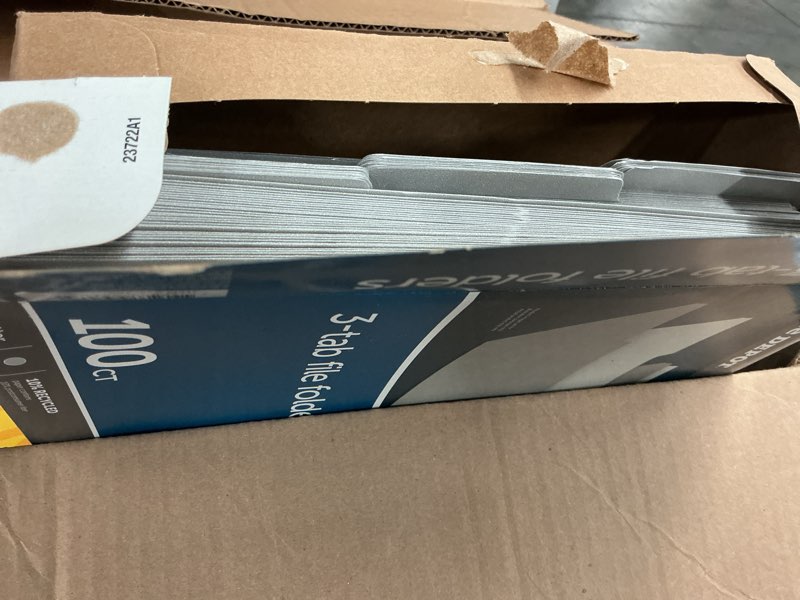Condition photo showing Good Condition for office depot(r) brand top tab color file folders, 1/3 cut, letter size, gray, box of 100
