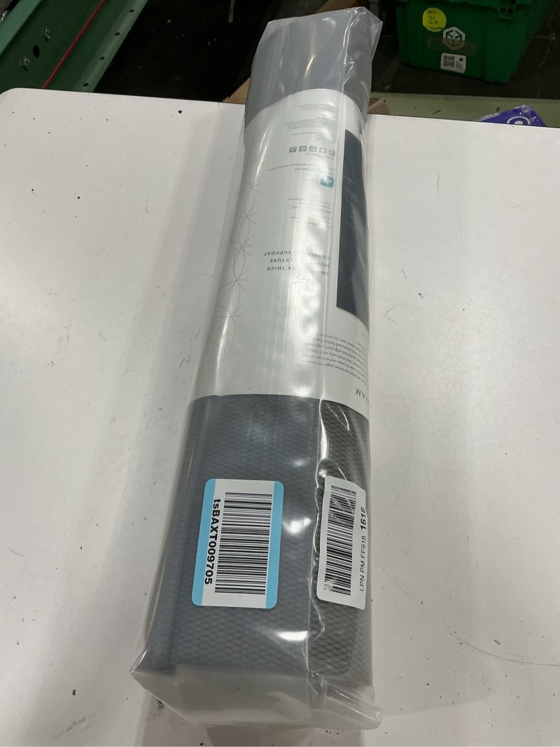 Condition photo showing New/Like New for gaiam yoga mat - premium 5mm solid thick non slip exercise & fitness mat for all types of yoga, pilates & floor workouts (68" x 24" x 5mm) folkstone grey