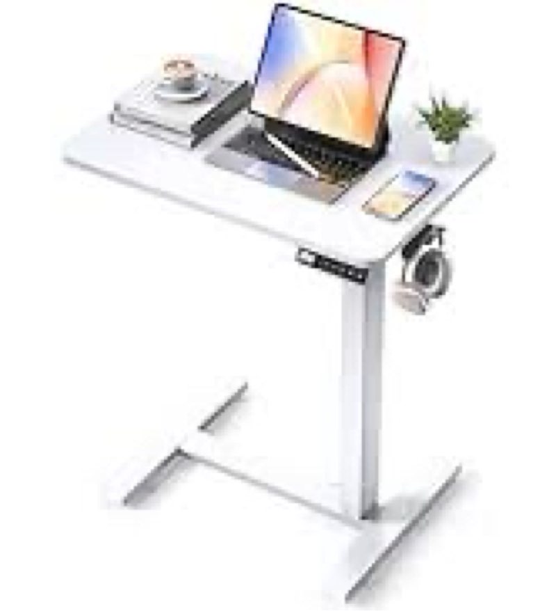 YOLEZO Electric Adjustable Height Standing Desk - Small Sit Stand Portable Rolling Laptop Table with