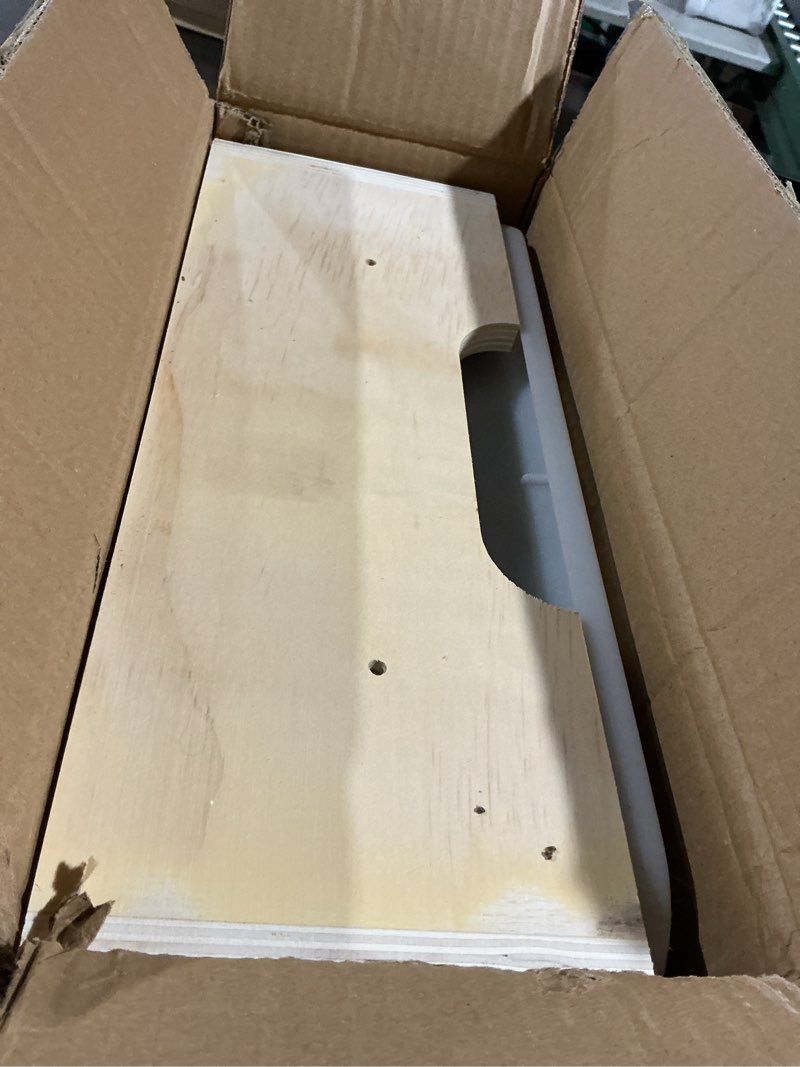 Condition photo showing As Is for 3 in 1 extra large rabbit hay feeder with litter box, wooden bunny toilet, for large and medium-sized dwarf rabbit, guinea pig, chinchillas, hamster, ferret, other animals brown enormous