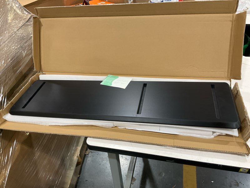 Condition photo showing New/Like New for bamboo dual monitor stand riser black, 2-tier desk monitor riser for 2 monitors, supports for pc computer monitor, printer, heavy tv riser up to 300 lbs