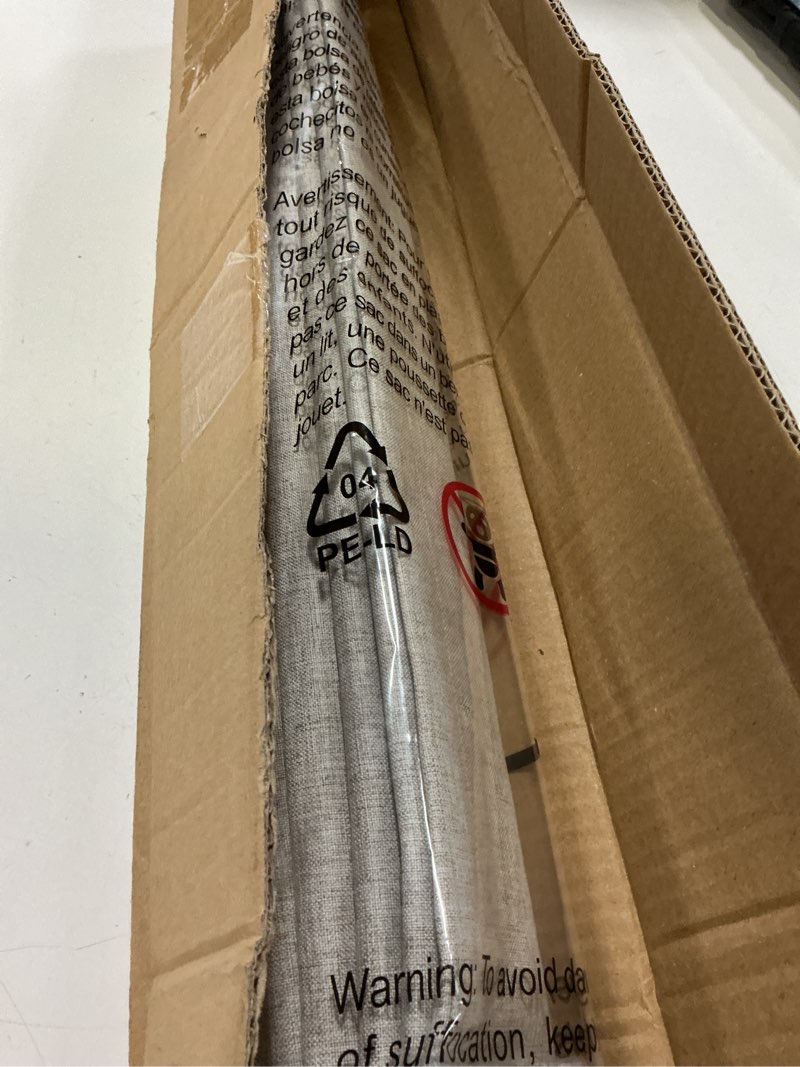Condition photo showing New/Like New for lazblinds no drill roman shades for windows, cordless blackout window shades with uv protection, polyester fabric for bedroom & living room, 26" w x 64" h, beige blackout - faux linen - beige 26"w x 64"h