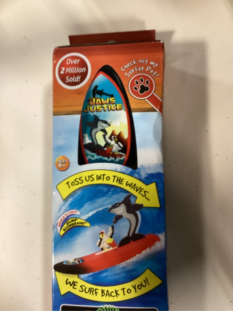 Condition photo showing New/Like New for surfer dudes legends & surfer pets wave powered mini-surfer, pet and surfboard beach toy - jaws justice and curly