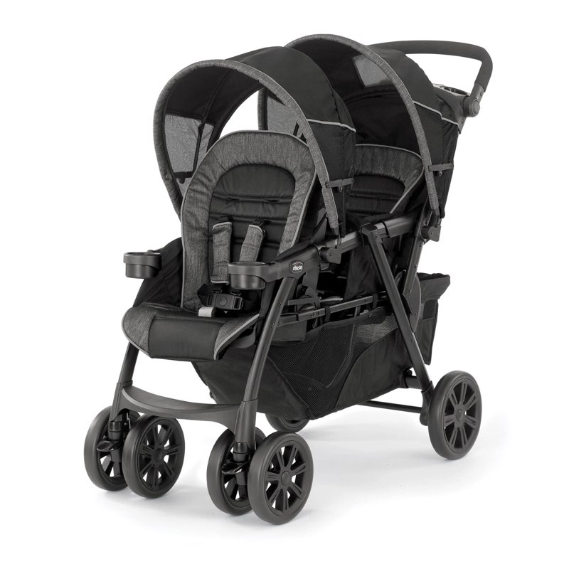 chicco cortina together double stroller minerale black