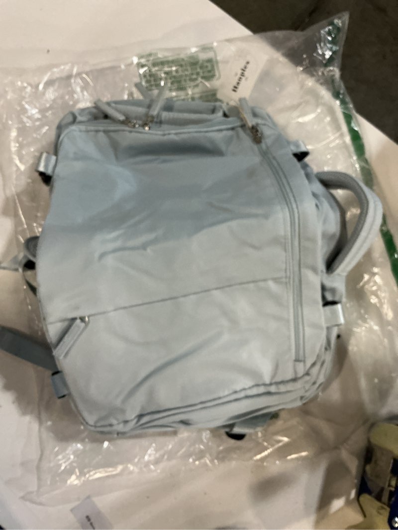 Condition photo showing Good Condition for hanples large travel backpack for women, 40l carry on luggage backpack, 17 inch laptop backpack with usb charging port, waterproof casual bag gift for men with 2 toiletry bags (light blue) light blue x-large