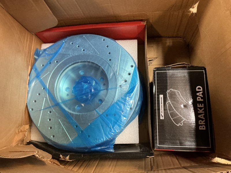 Condition photo showing New/Like New for A-Premium 12.64 inch (321mm) Front Drilled and Slotted Disc Brake Rotors + Ceramic Pads Kit Compatible with Select Chevrolet, GMC and Buick Models - Equinox, Terrain, LaCrosse, Envision, 6-PC Set