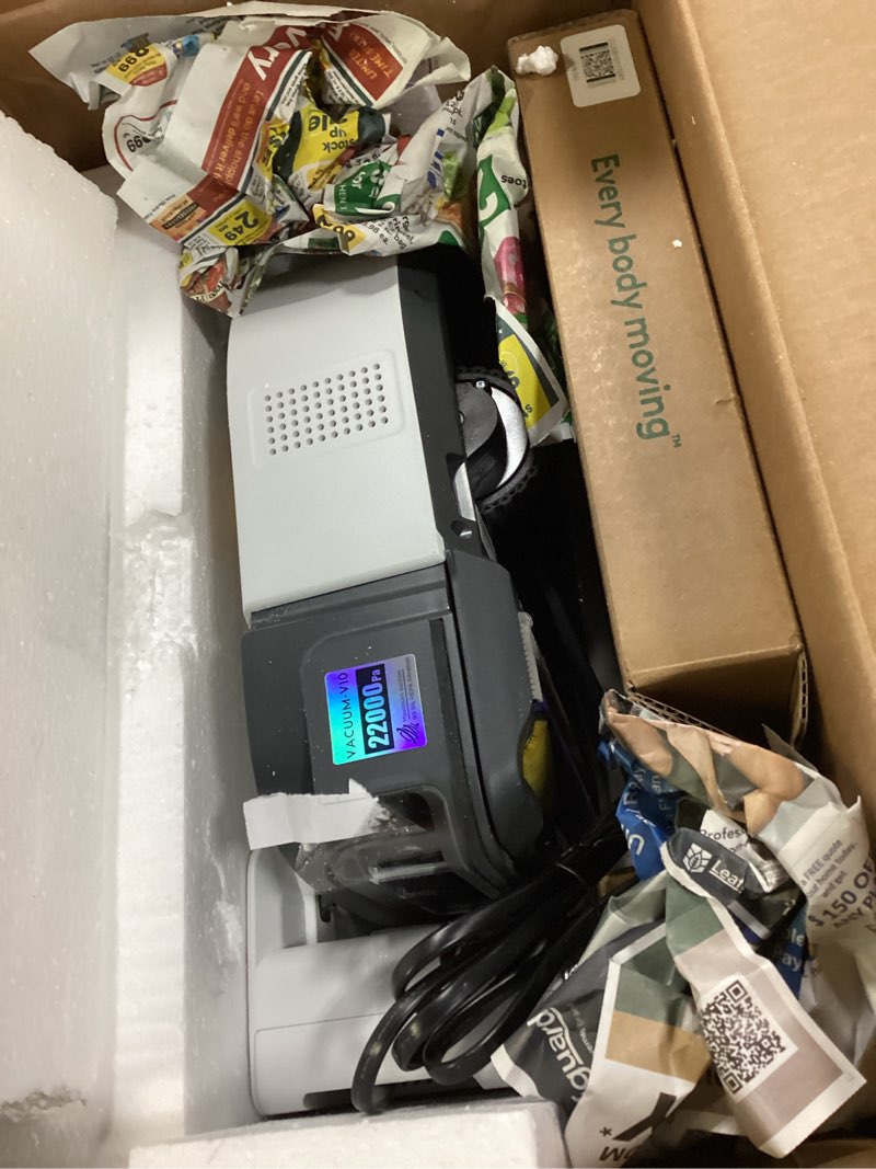 Condition photo showing As Is for robot vacuum with 22,000pa ultra-strong suction - automatic robot vacuum for pet hair & carpets, tangle-free cleaning, smart mapping with lidar navigation, app controlled