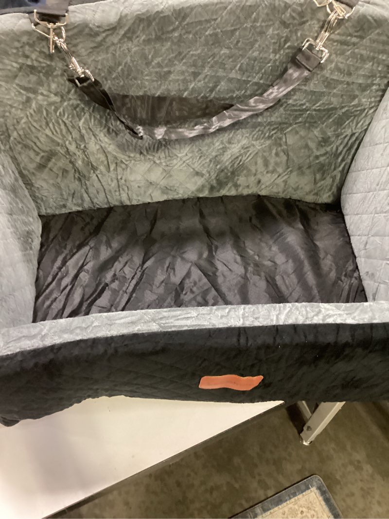 Condition photo showing As Is for Dog Car Seat Up to 55lb,2 Clip-On Safety Adjustable Leashs Car Dog Bed for 2 Small Dogs,Fully Detachable and Washable Pet Car Seat with 2 Storage Pockets,Easy to Install(Black/Grey, Large)