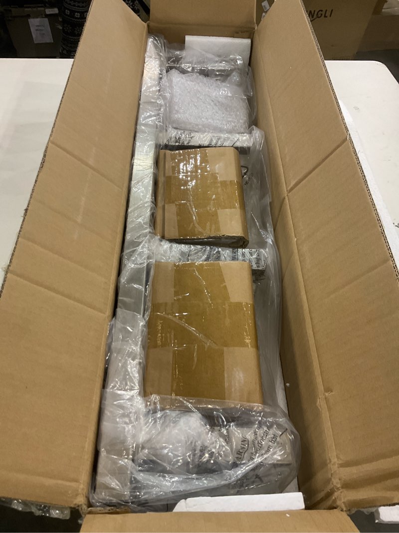 Condition photo showing New/Like New for 4-Lights Bathroom Light Fixtures Over Mirror, Brushed Nickel Vanity Wall Mounted Lighting with Frosted Glass for Kitchen Living Room, E26 Bulb Base 4-Lights Brushed Nickel, Frosted Glass