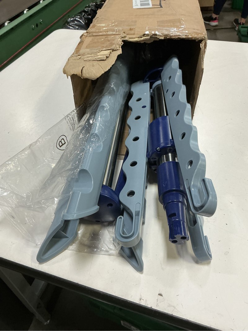 Condition photo showing Good Condition for apexchaser clothes drying rack with high hanger, foldable 3-level drying racks with shoe rack, crossbar and vertical rod laundry stand with adjustable wings silver