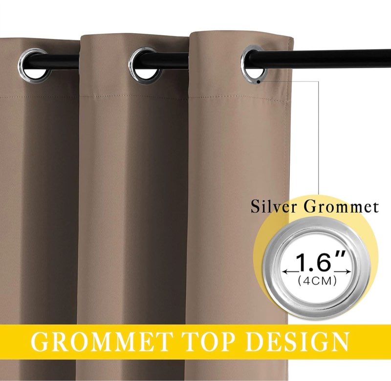nicetown blackout blinds for patio door - sliding door insulated blackout curtains, extra wide curtain for villa/hall/parlor (100 inches w x 84 inches l, cappuccino) cappuccino 100\"w x 84\"l (pack of 1)