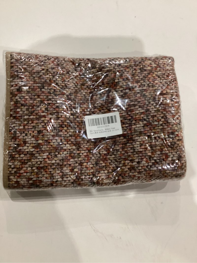 Condition photo showing New/Like New for Yancorp Front Door Mat Indoor Entrance for Inside Entry 2' x 3' Non-Slip Welcome Mat Rubber Backing Dirt Resistant Absorbent Indoor Doormat for Entryways, Front Doors, Hallways, Orange Pink Orange Pink 23.6" x 35.4"