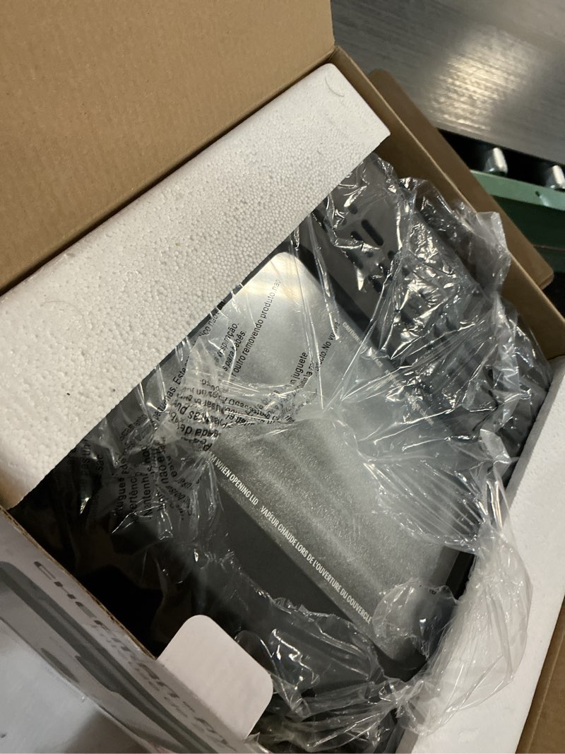 Condition photo showing As Is for Chefman Fry Guy 2.5 Quart / 10 Cup Deep Fryer with Wire Basket, Hinged Lid with Viewing Window, Adjustable Temperature, Perfect for Fried Chicken, Shrimp, French Fries, & Chips – Stainless Steel Medium