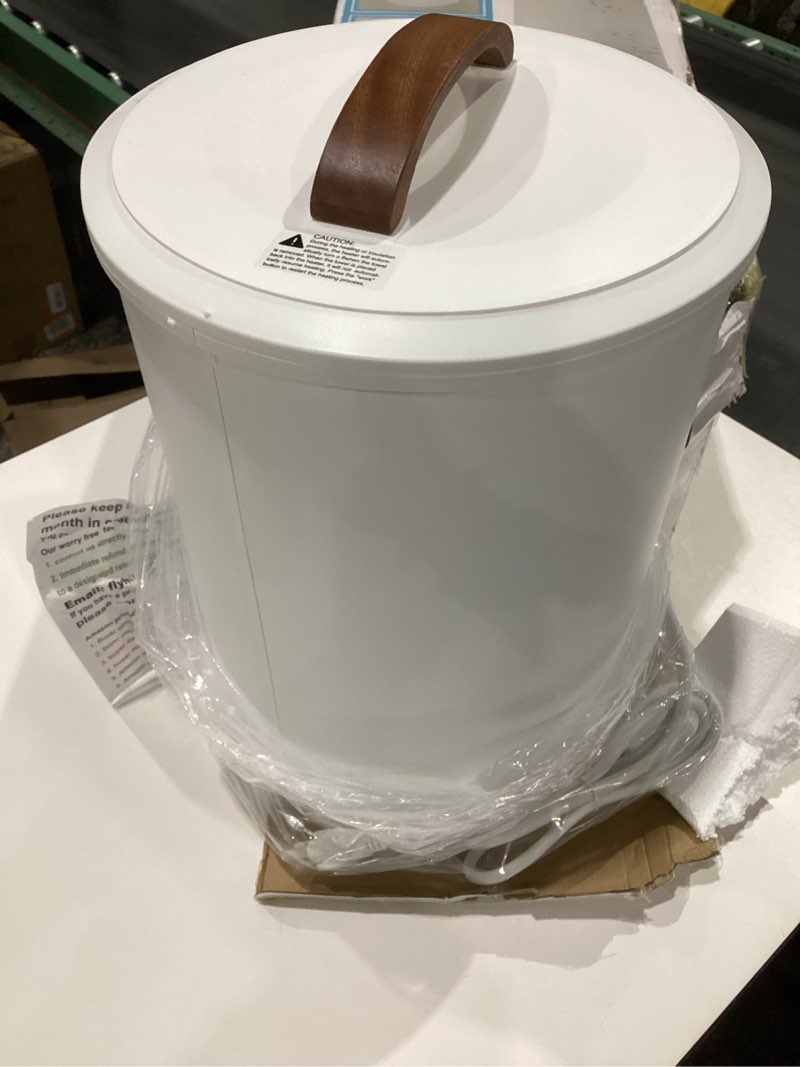 Condition photo showing New/Like New for Large Towel Warmer for Bathroom - Heated Towel Warmers Bucket, Wood Handle, Auto Shut Off, Fits Up to Two 40\"X70\" Oversized Towels, Bathrobes, Blankets, for Mother's Gifts, White Snow_white, NOT TESTED