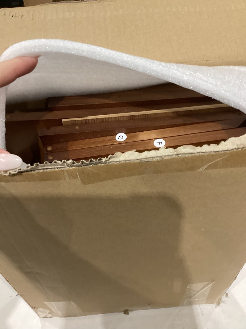 Condition photo showing As Is for GHWIE Double Layer Bamboo Bread Box for Kitchen Counter,Large Capacity Bread Storage Bin,Bread Container with Acrylic Wavy Door Panel (Brown, Extra Large) Brown Extra Large